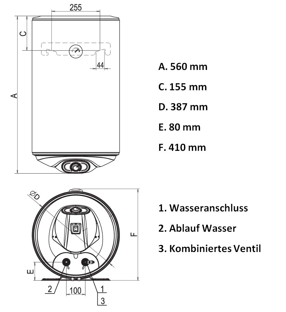 Caldera de agua caliente 30 L resistente a la presión ELDOM Favourite digital, Wi-Fi | SmartHome, control digital intuitivo también mediante aplicación, 1500 W, 230 V