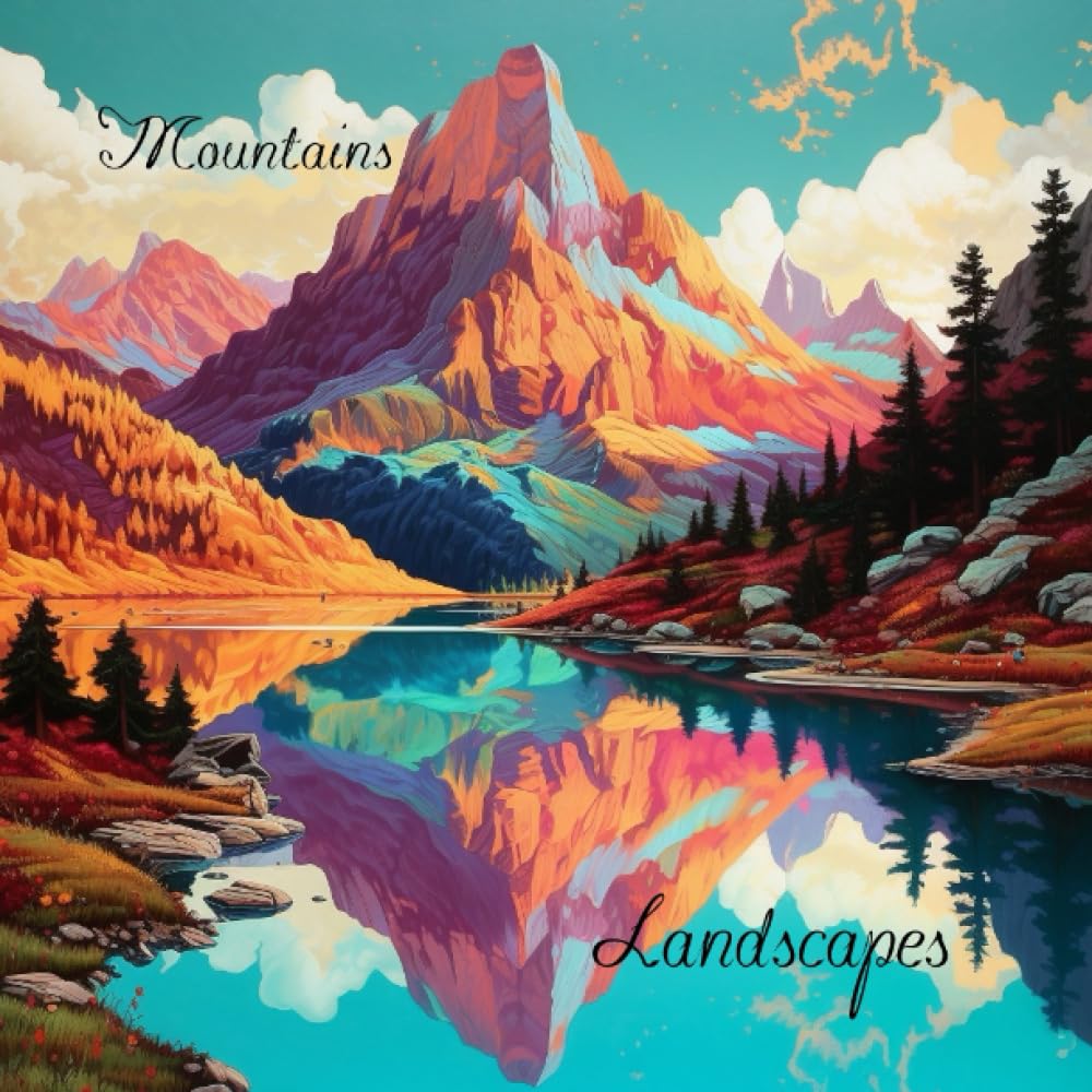 Mountain Landscape Coloring Book for Adults (Nature Coloring Books - beautiful flowers, breath taking landscapes and unique houses)