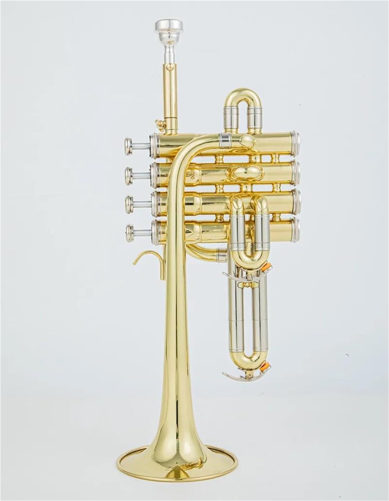 Professional Trumpet Professionelle Bb-Sopran-Trompete Messing Gold Und Silber Lack Legierung Kolben(Gold)