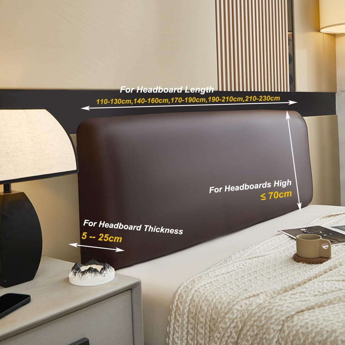 Bettkopfteil Hussen Bett Kopfteil Bezug/Überzug 180 Leder,Elastisch Kopfteilbezug Schwarz,Staubdichte Dehnbare Schutzhülle Für Schlafzimmer Kopfteil (Color : Silver Gray, Size : 170-190cm)
