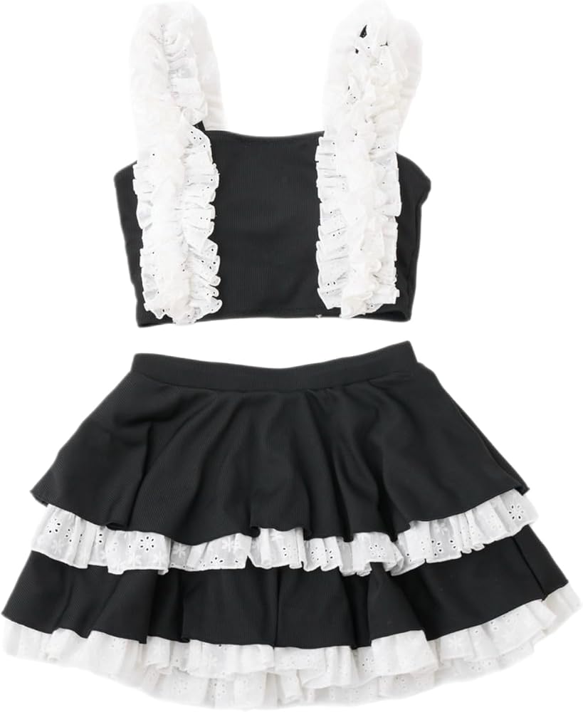 NICE CLAUP ナイスクラップ　フリル付き水着セット ブラック/ホワイト Amazon.co.jp: [NICE CLAUP] [ワンアフターアナザー ナイスクラップ