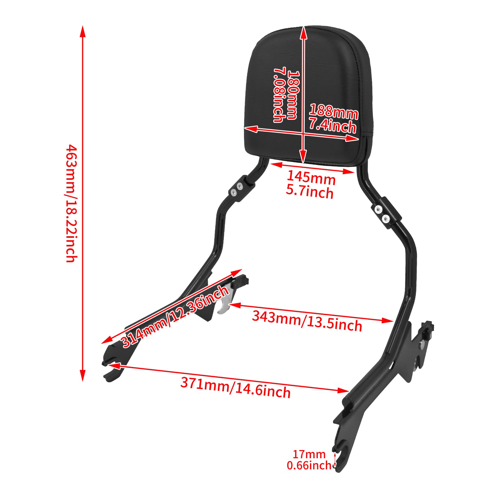 Sissy Bar Schienale Passeggero Del Motociclo Verticale con Pad Fit Per Harley Softail Fat Boy FLFB FLFBS Breakout FXBR FXBRS 2018-up