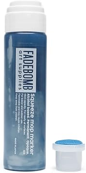 Graff-City Fadebomb Squeeze Mop Marker S06 Metallic Alcohol Based Permanent Quick Drying Paint Pen, Multi Color Weather Resistant Silver/Blue