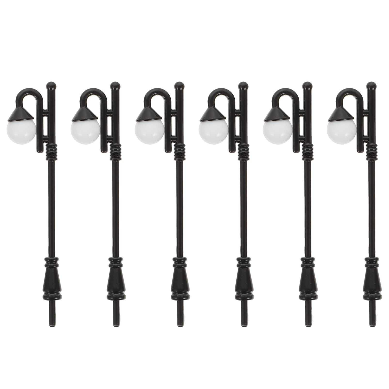 Miniature Street Light Model Mini: Railway Train Antique Lamp for Miniatures Garden Yard Landscape Decoration Fairy Garden Accessories 6PCS