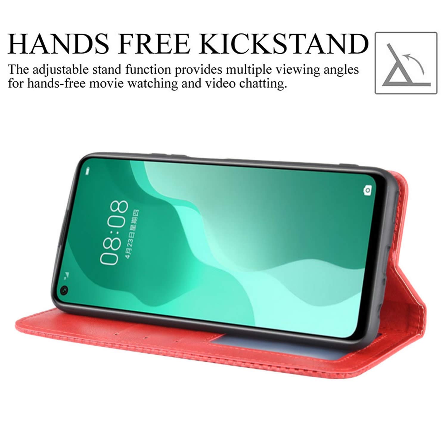 Cover per Huawei P40 lite, Custodia Flip Pelle Leather