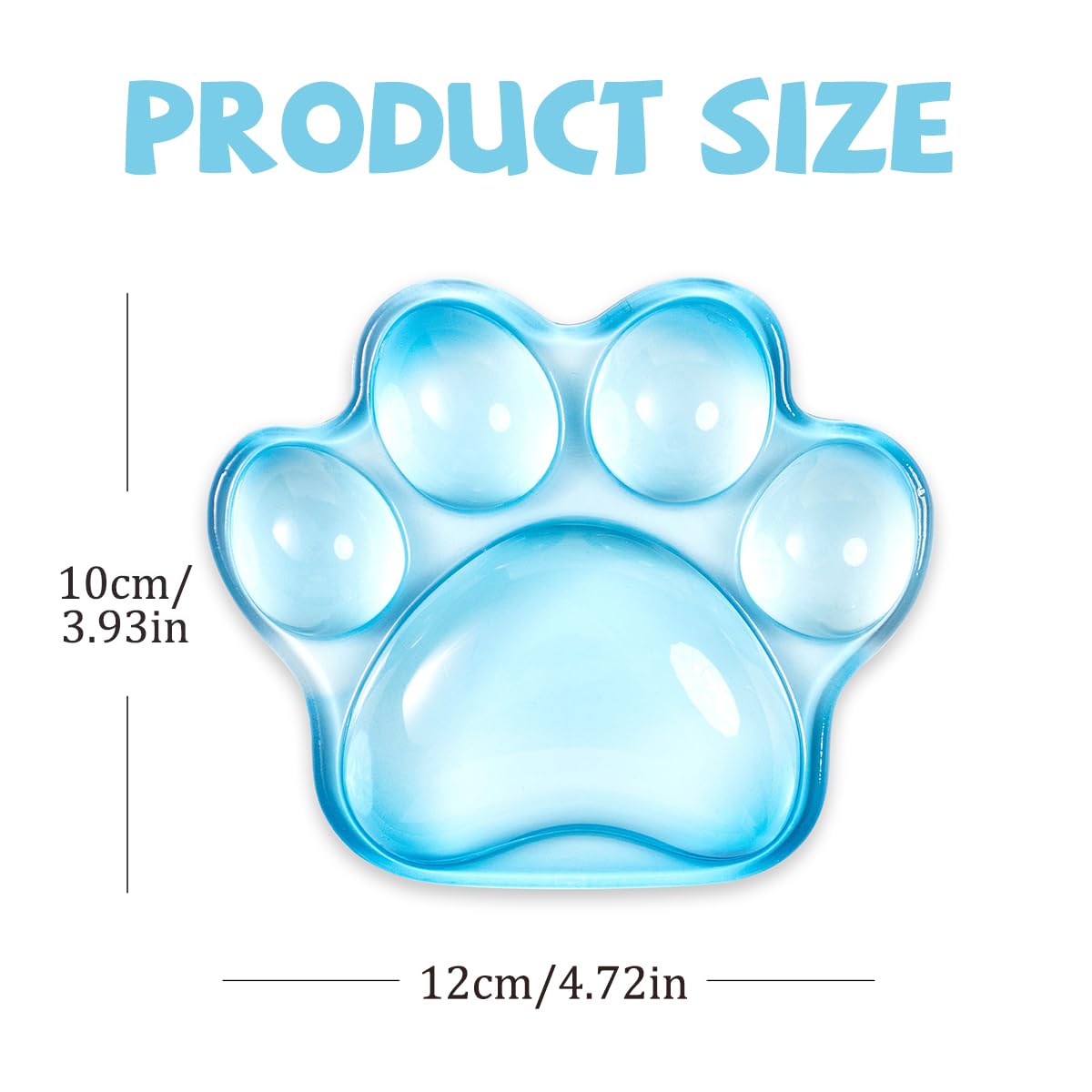 Cat Paw Mouse Wrist Rest, Clear Gel Mouse Wrist Support Pad, Purple Cute Ergonomic Wrist Cushion for Mouse, Soft Transparent Computer Mouse Wrist for Computer Laptop Office Home School(Purple): Cat Paw Sky Blue