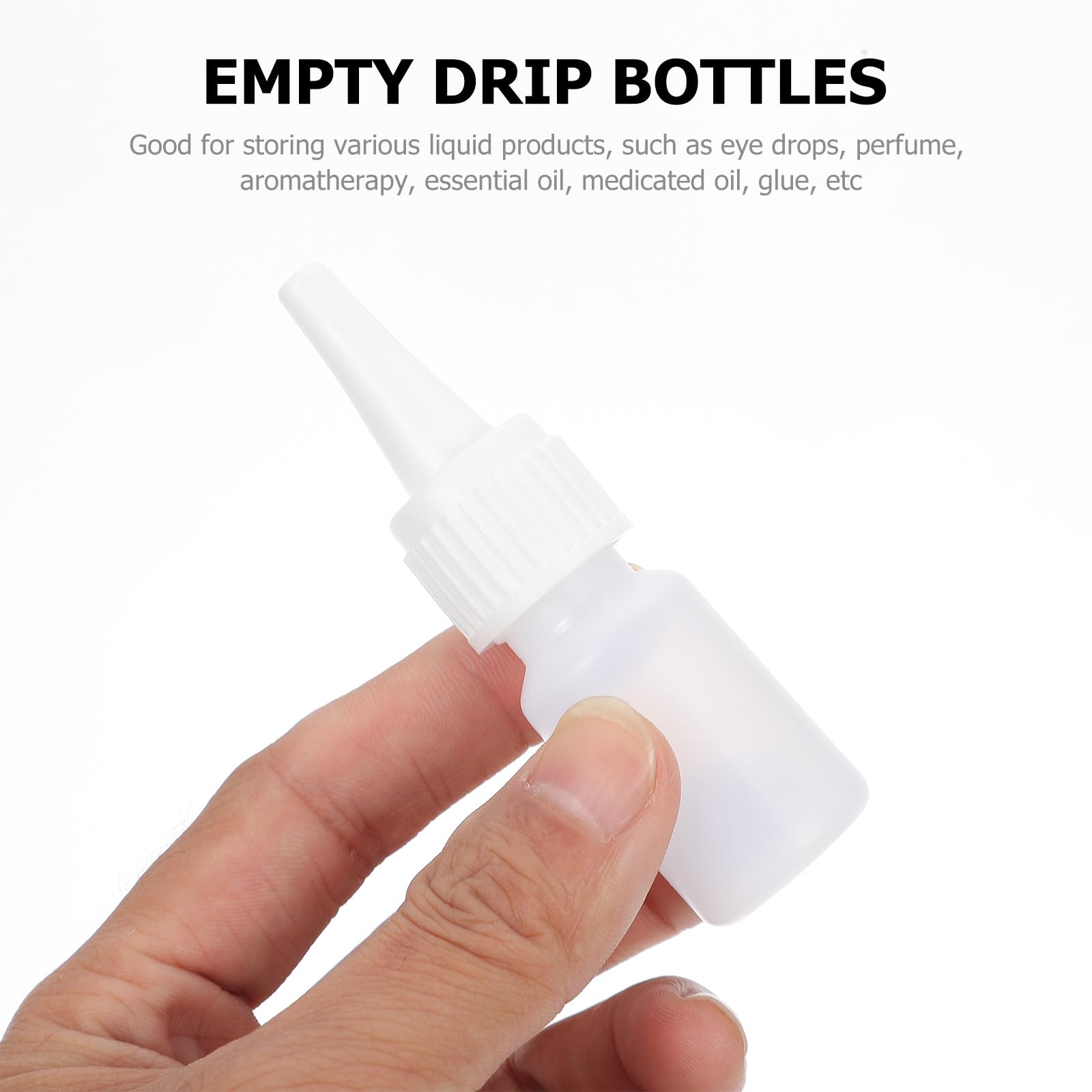 KICHOUSE Flaconi Contagocci da 10ml in Hdpe Bianco 22 a Tenuta Stagna Bottiglie Portatili per Viaggi per