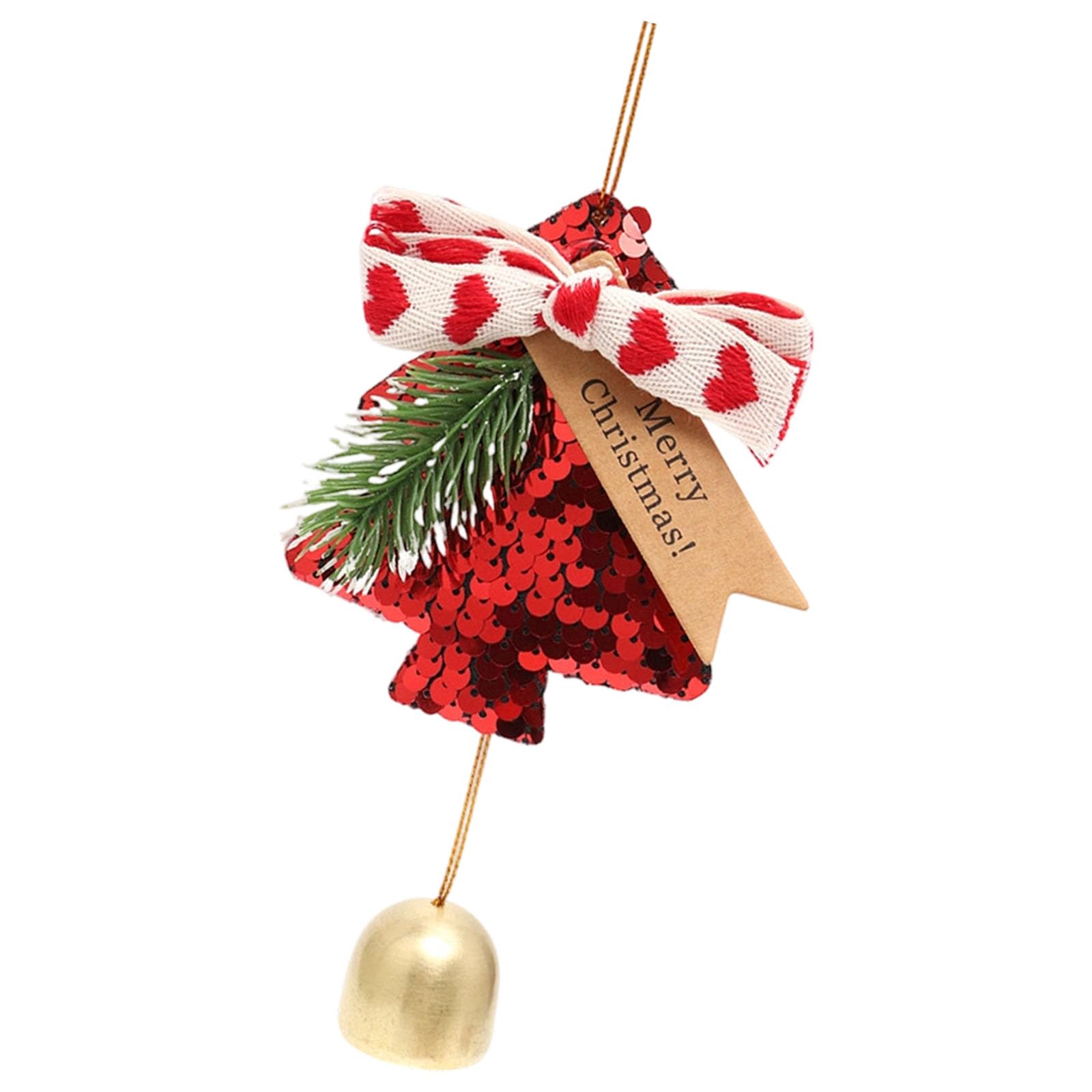 KAQNTUD Pack of 2 Soft Velvet Fabric Bells Christmas Tree Hanging Decoration for Christmas Birthday Festivals Celebrations Multipurpose Party Decorations