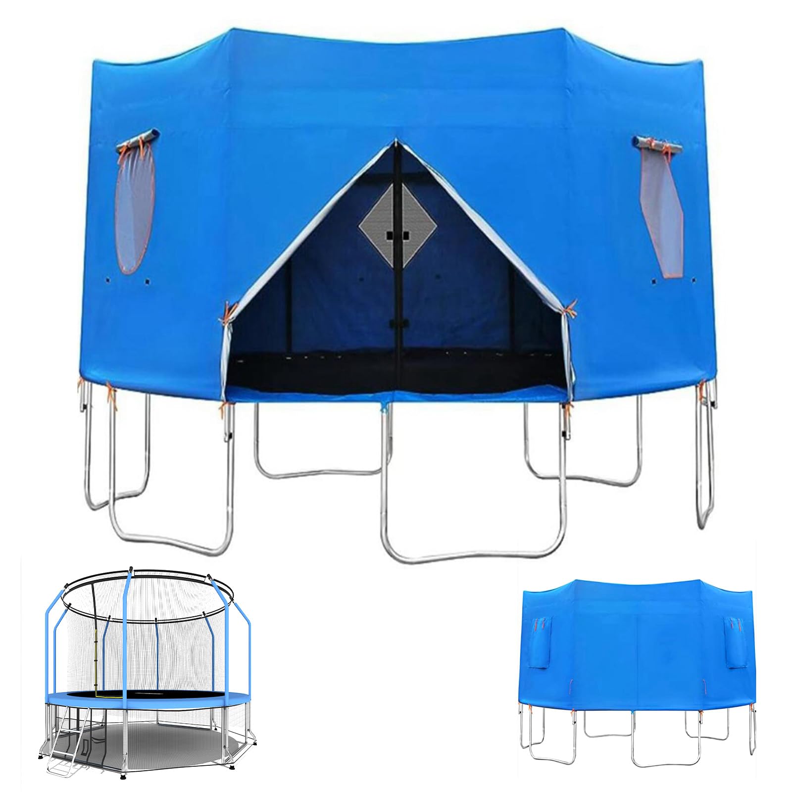 6ft/8ft/10ft/12ft Trampoline Tent, Trampoline Canopy, Waterproof Trampolines Tent Cover, Anti-UV Sun Protection Round Trampolines Shade, for Birthday Parties, Camping, Picnics, Outdoor (6FT)