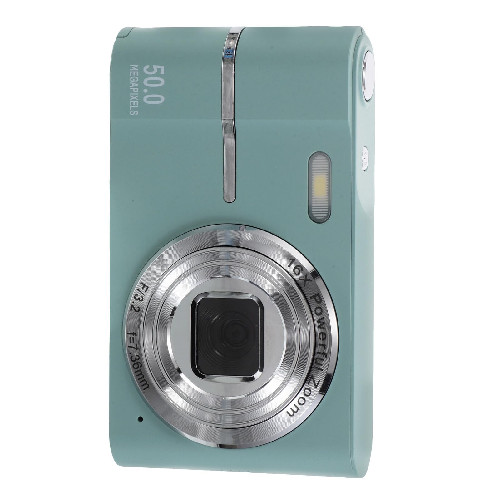 mini digital compact camera for adults, lightweight vlogging camera with 16x zoom, green, for parties and travel photography