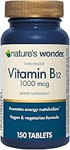 Vitamin B12 1000 mcg Timed Release Tablets for Energy Metabolism, Supports Brain Health and Nervous System Health, 150 Day Supply, 150 Tablets