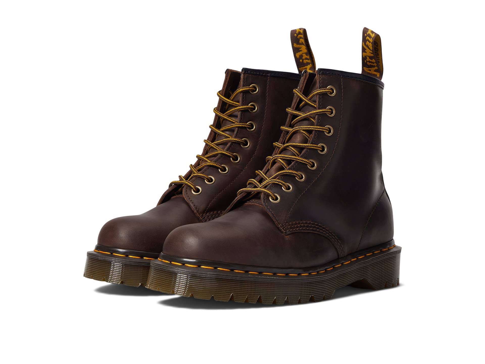 Dr. Marten's 1460 Original, botas unisex con cordones para adultos, Caballo loco marrón oscuro, 45 EU