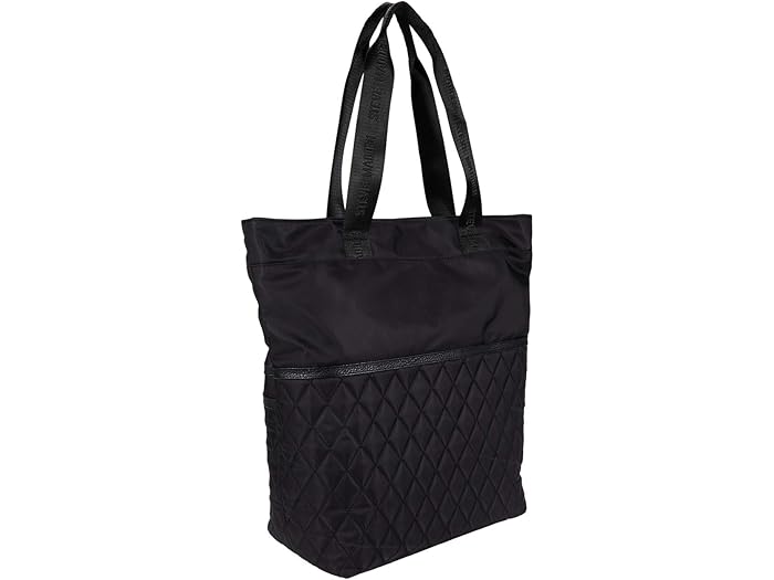 steve madden black quilted tote bag