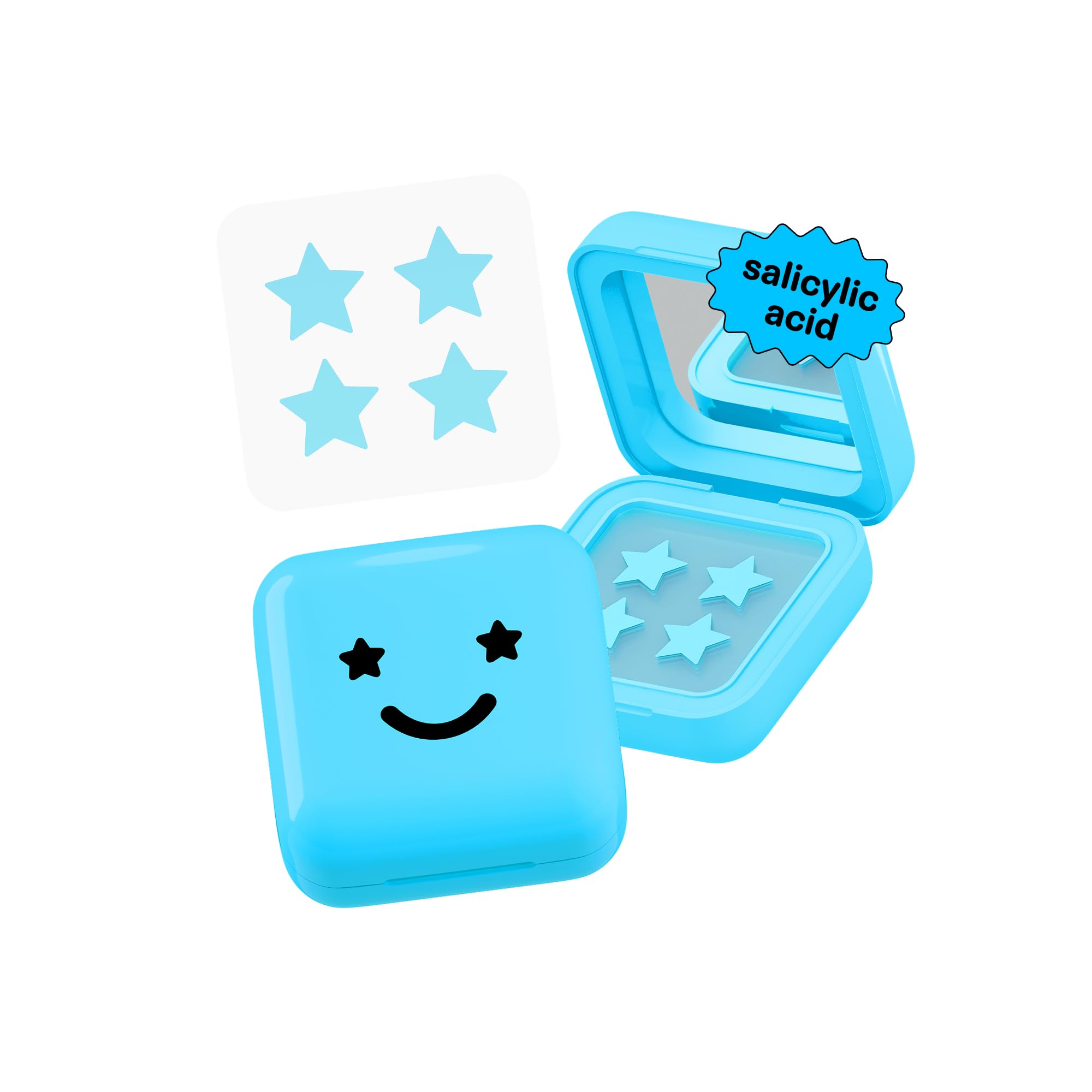 Hydro-Star + Salicylic Acid Pimple Patches and Big Blue Compact, Helps Shrink and Soothe Deeper Spots, Cute Star Shape, Vegan, 32 count