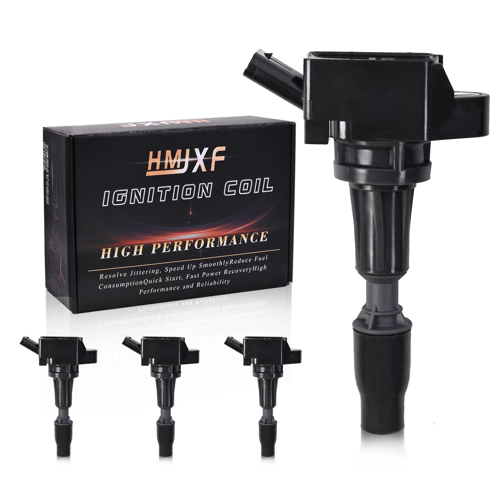 UF764 Ignition Coil Pack Set of 4, Replacement Part Fits Genesis G70 G80, Hyundai Santa Fe Sonata, Kia Optima Sorento Sportage 2.0L 2.4L L4 - Replaces