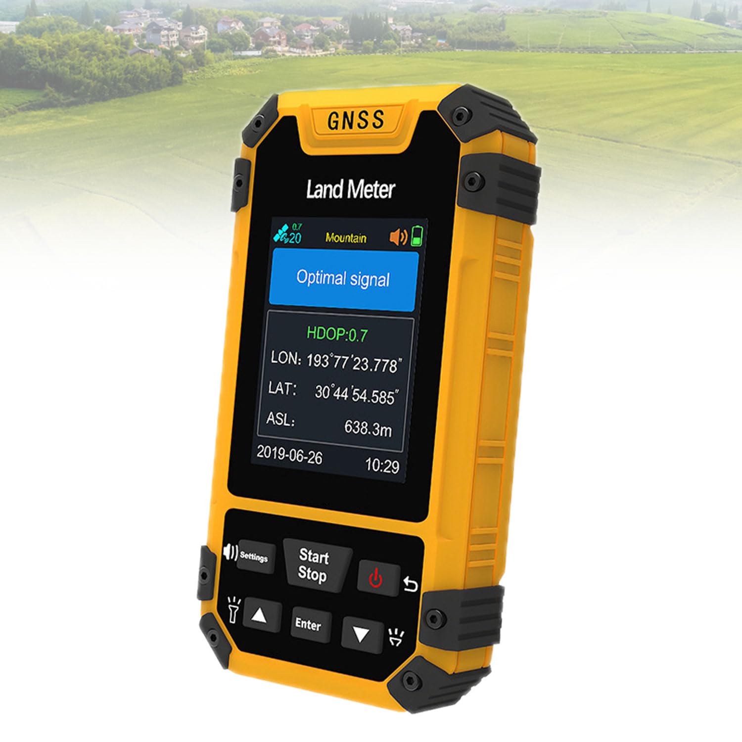 GPS Survey Equipment, Electronic Land Surveyor with 200 Data Export Function, High Accuracy Real-time Navigation, LCD Color Screen Portable Mini GPS Units for Farmland, Lake