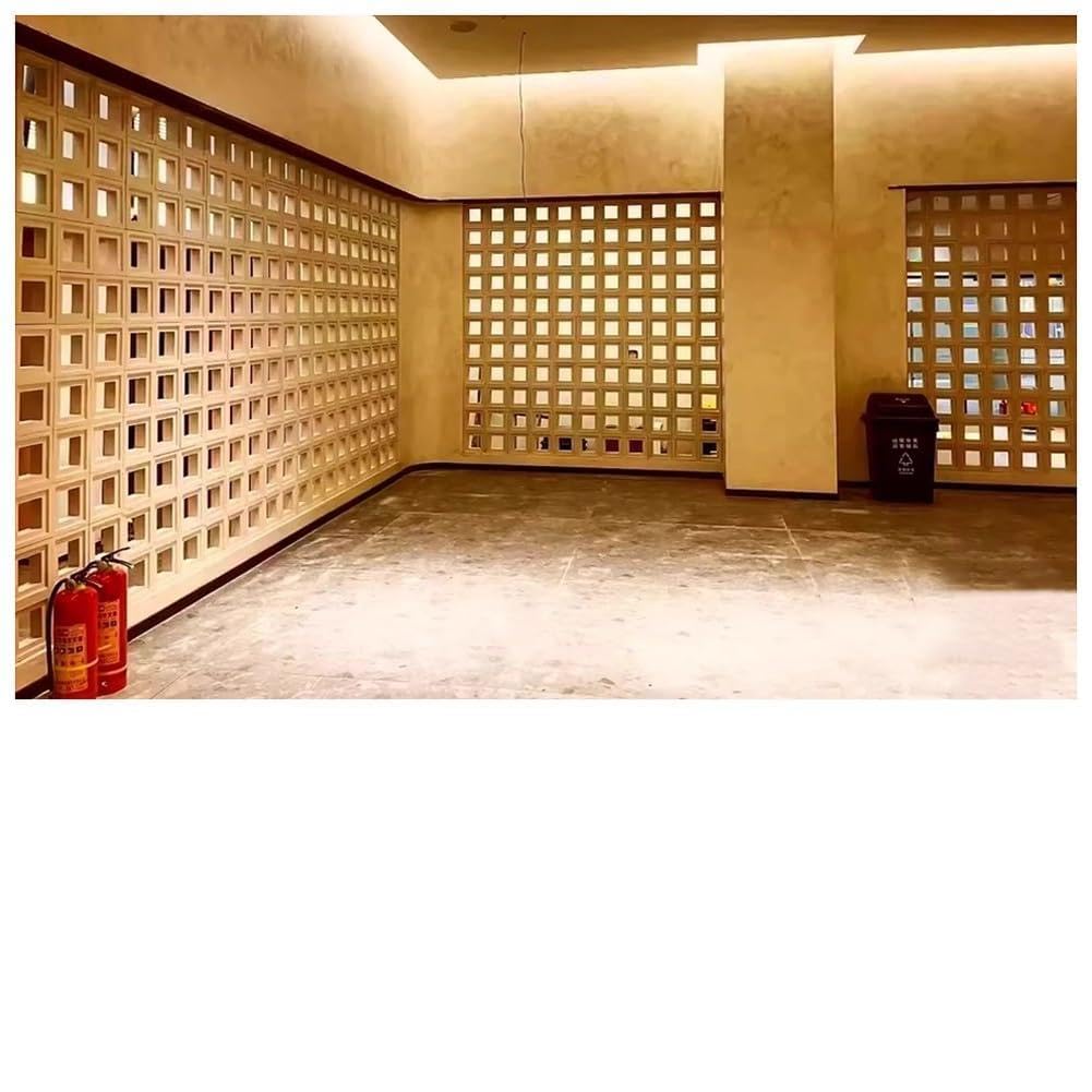 Panel de pared de PU de doble cara, mampara 3D DIY, divisor de pared con ladrillos huecos, separadores de habitación, fondo artístico, decoración de pared, 1 pieza, 6 cm de grosor.(Grey,60X120CM)