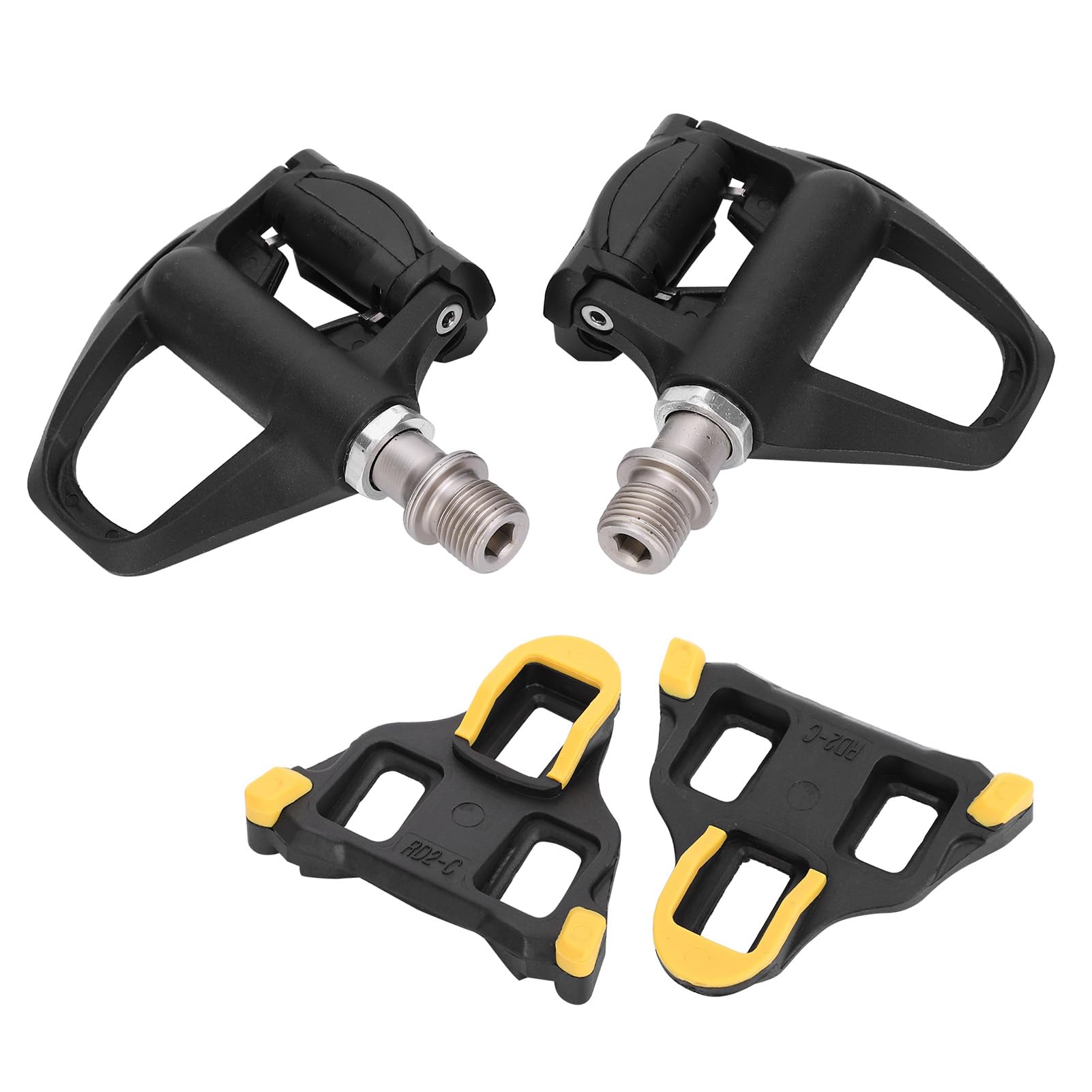 Wakects Pedales de Bicicleta de Carretera y Montaña, Pedales Autoblocantes con Tacos Reemplazo de Reparación de Aluminio y Acero al Cromo-Molibdeno