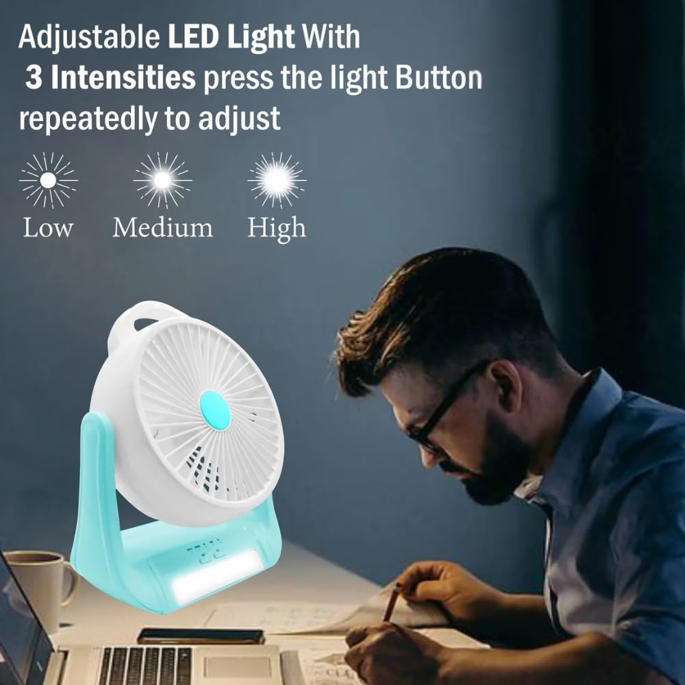 Elevea ๐๐ ๐๐๐๐ซ๐ฌ ๐๐๐ซ๐ซ๐๐ง๐ญ๐ฒ Compact USB Rechargeable Portable Fan โ Multi-Mode Standing, Desk & Handheld Cooling with Adjustable Tilt & Speed, Quiet Operation, Perfect for Adventures. 4