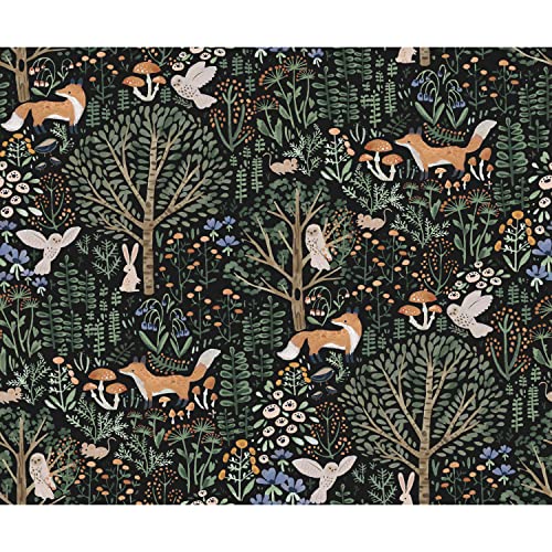 Papier peint de créateur Clara Jean Folklore Forest Noir RoomMates - 2