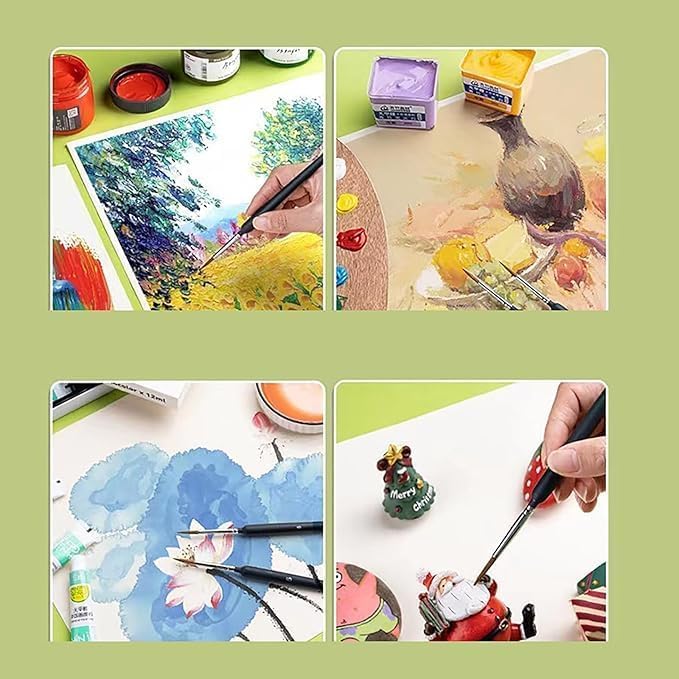 Image of Detail Paint Brushes Set with Triangular Handles,Miniature Brushes for Fine Detailing & Art Painting -Acrylic,Watercolor,Oil,Models,Figurine,Paint by Numbers Kit for Adults (Paint Brush 11 Pcs Set)