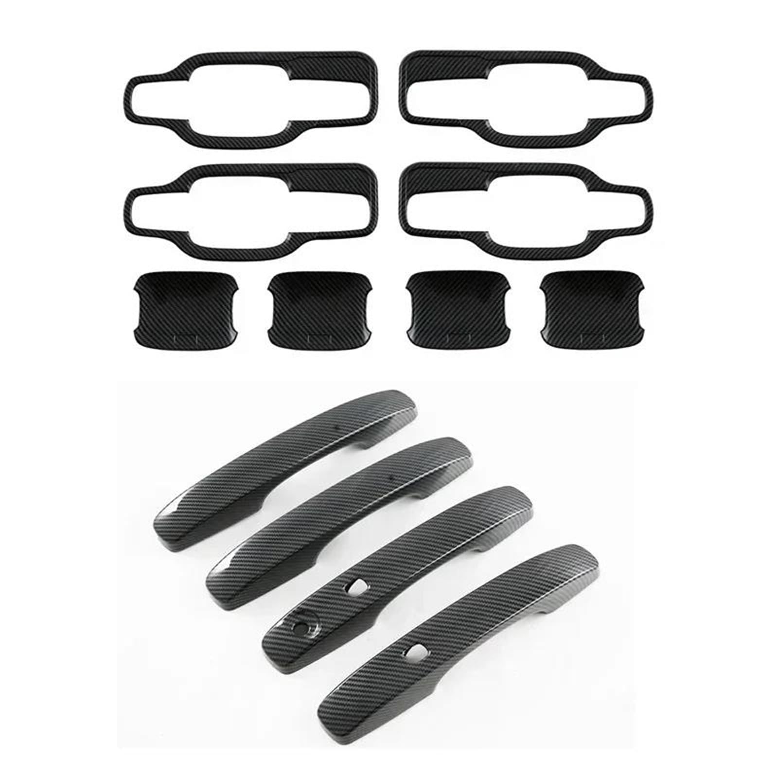 JTWMTY Car Door Handle Bowl Covers with Smart Entry Hole Exterior Trim Sticker for Ford for Ranger for Everest 2023 2024(Hand and Bowl)