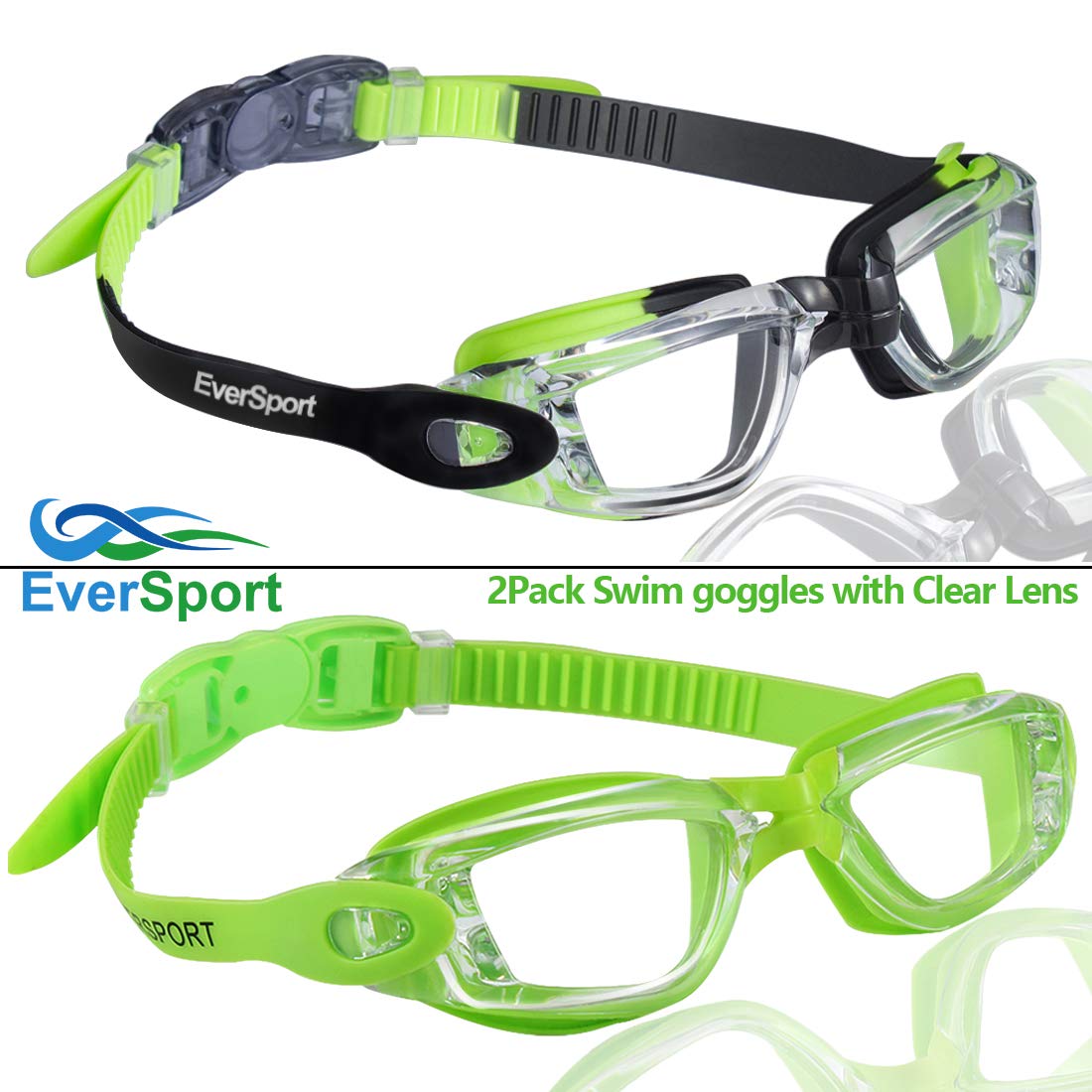 EverSport Kinder-Schwimmbrille, Anti-Beschlag, auslaufsicher, 4–16, Jungen