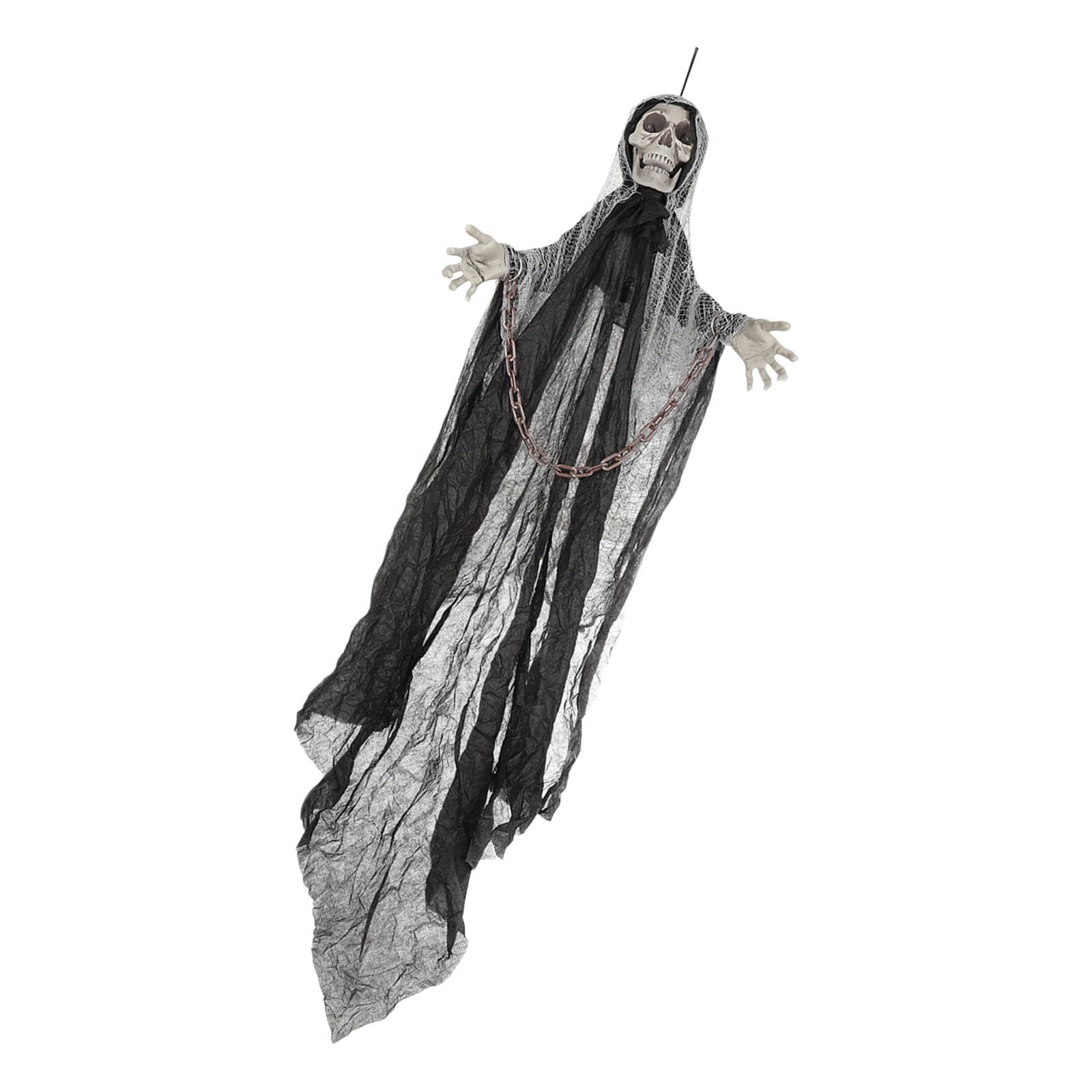 Whoasyst Floating Ghostly Skeleton Halloween Decoration with Movable Limbs for Outdoor Garden Yard Holiday Party Centerpieces Outdoor Halloween Deck