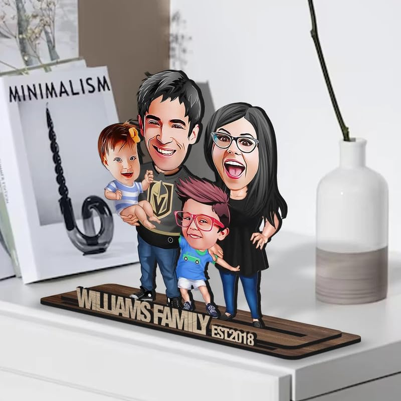 Image of THE GRANDEUR Personalized Father's Day Gift Caricature - for Dad, Papa, Dadaji | Unique Gift for Daddy, Grandpa, Husband from Son Daughter (Design 4)