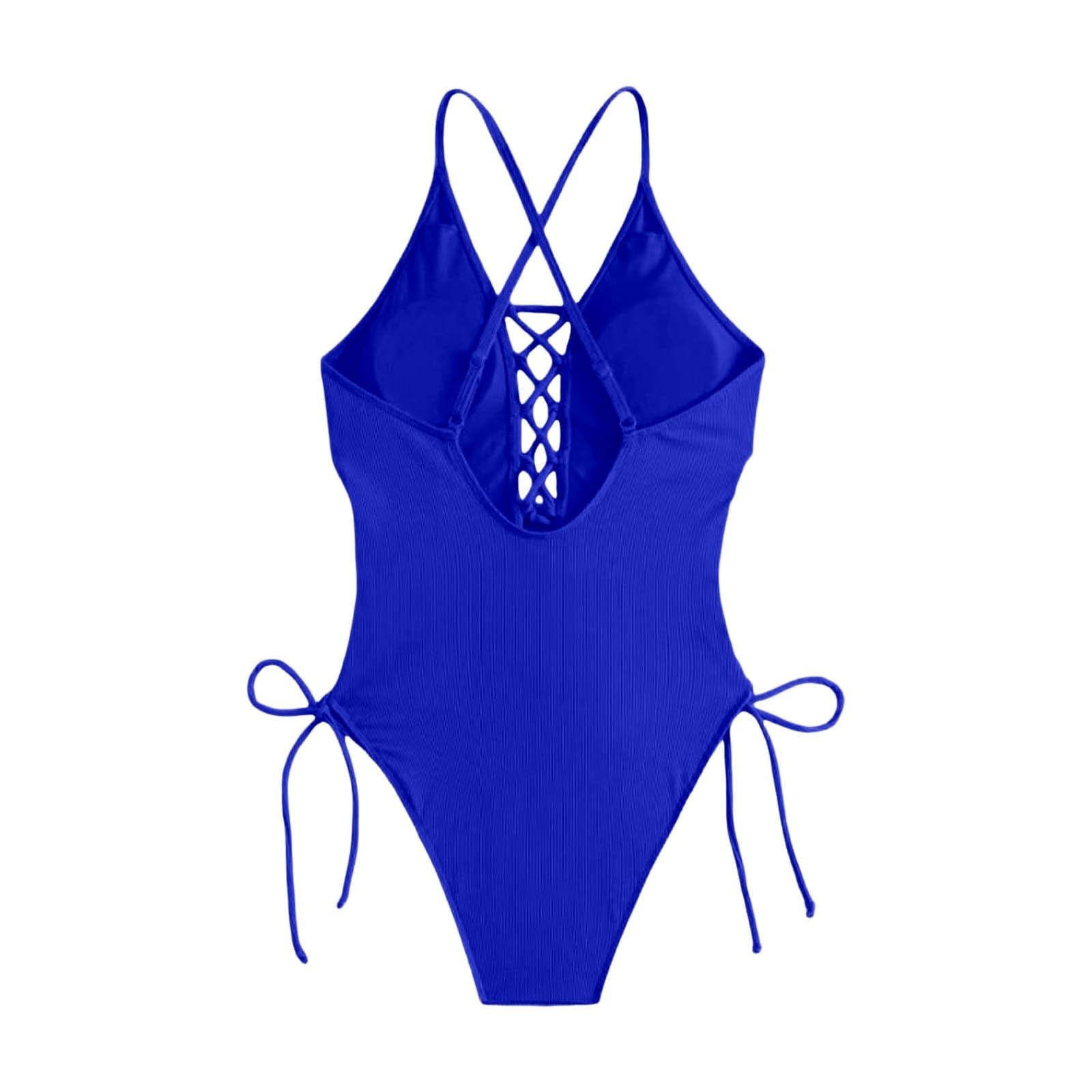 Monokini Escote V Profundo Cordones Ajustables bañador Sexy Verano