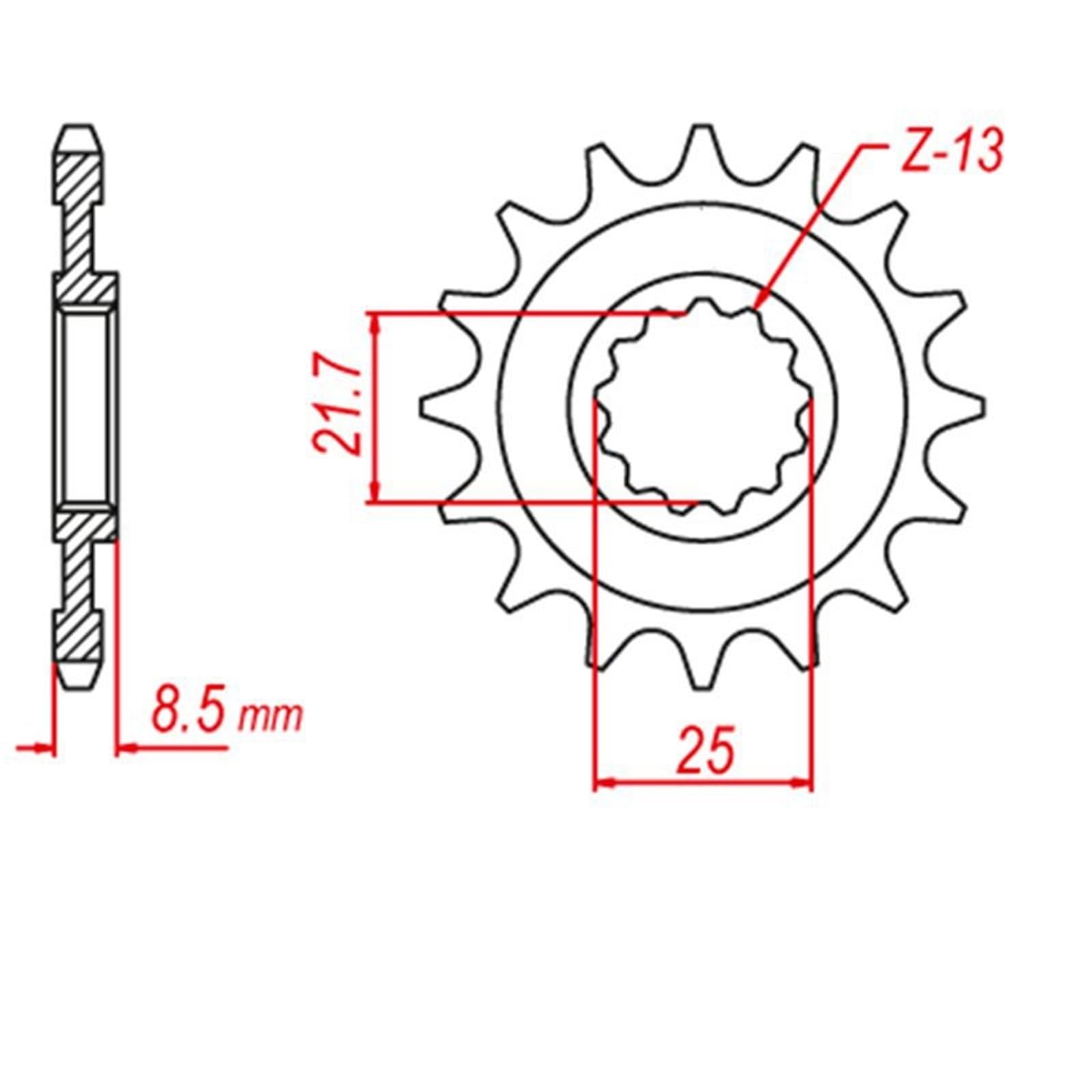 Reemplazo para Kawasaki KLV1000 KLV 1000 2004 2005 2006 Piñón Y Corona para Motocicleta 525 CNC (17T Delantero / 41T Trasero)(17T)