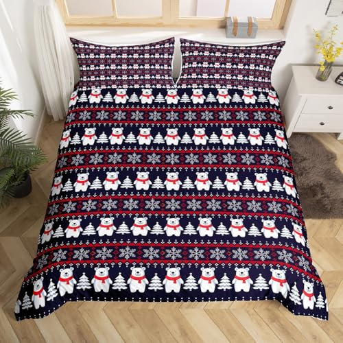 Weihnachts-Bettwäsche-Set für Kinder, Jungen, Mädchen, Eisbär,...