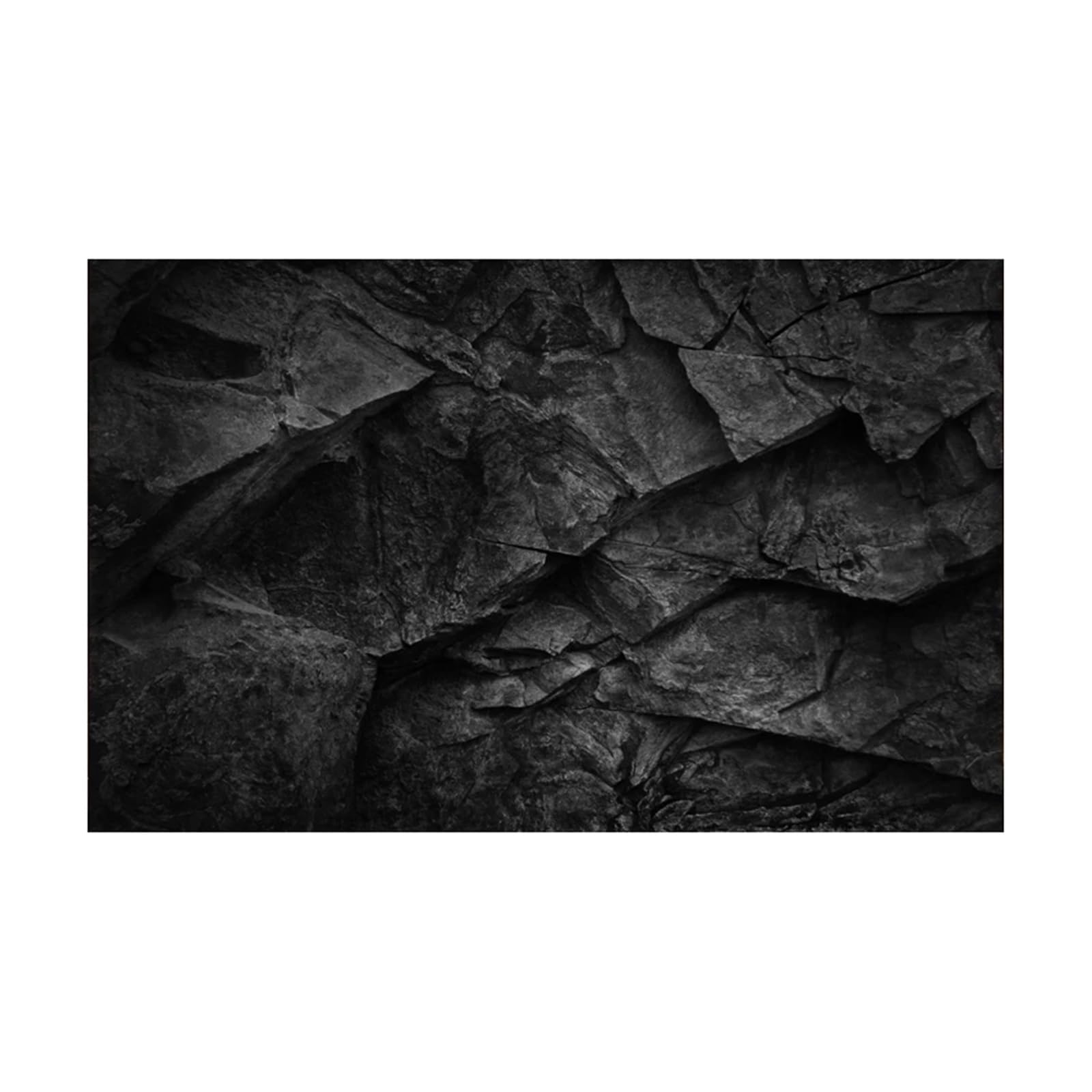 Aquarium Rückwand Aquarium-Hintergrundaufkleber, schwarzer Stein, Fischtank-Dekoration, Selbstklebende Tapete, 3D-Hintergrund(54x122cm)