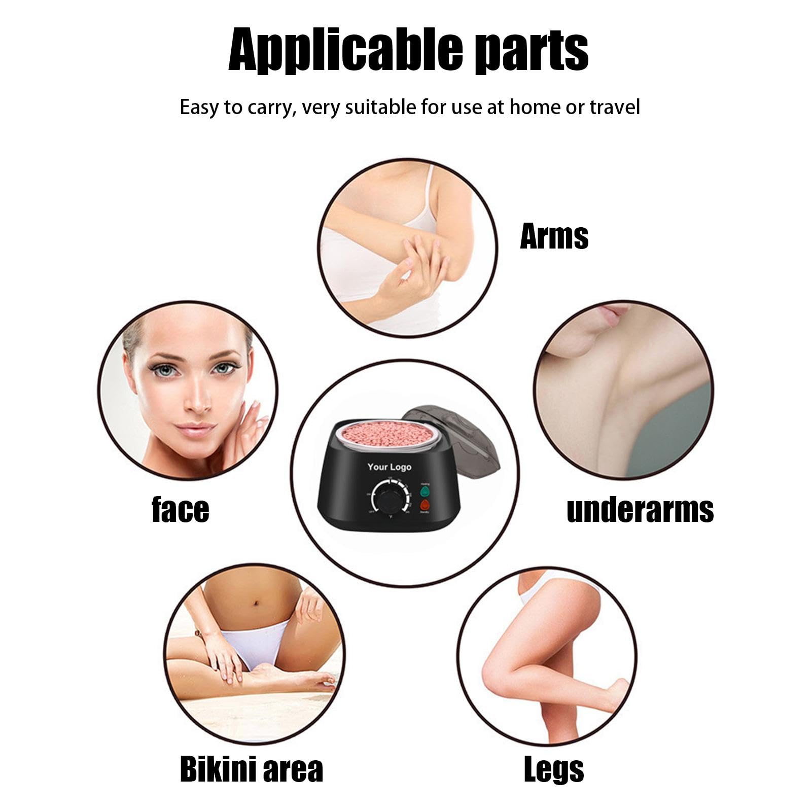 Set di cera per depilazione, scalda cera dura, macchina per cera con per casa, salone, depilazione per uomo e donna, viso, corpo, braccia, gamba, bikini