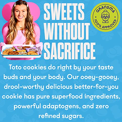 Toto Vegan Cookies, Birthday Cake Cookie, High Fiber Snacks, Gluten Free Cookies, Plant Based Snacks With Superfoods & Adaptogens, 8Gr Protein Cookies, Pack Of 10 Individually Wrapped Cookies #TOP7