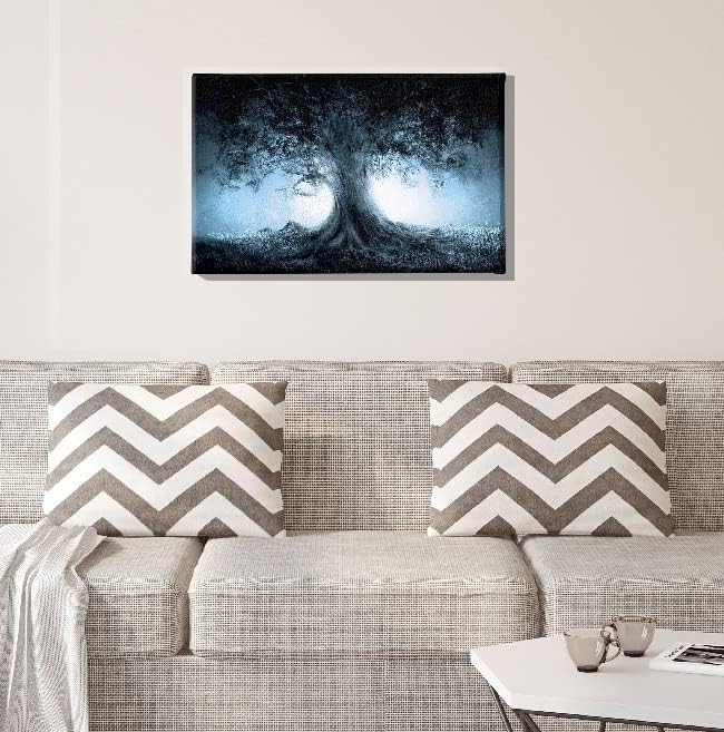 Homemania HM20KNV45x70-233 Tree Picture - Nature and Landscapes - for Living Room, Bedroom, Polyester, Wood, 45 x 3 x 70 cm