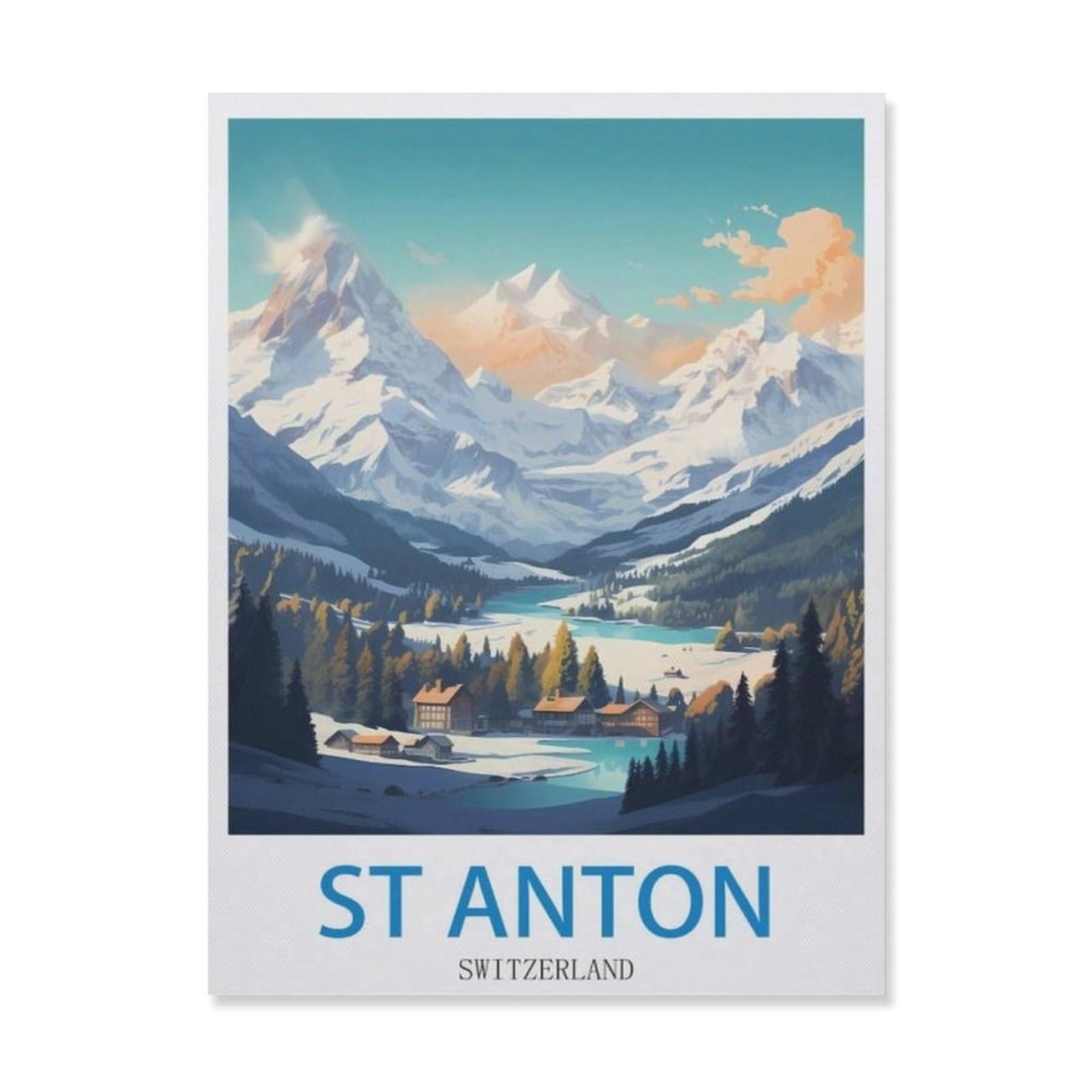 St Anton Switzerland，Tin Signs Gift Funny Vintage Metal Sign Plaqu Poster Wall Art Pub Bar Kitchen Garden Bathroom Home Decor(15x30cm）6x12 inch-EG30