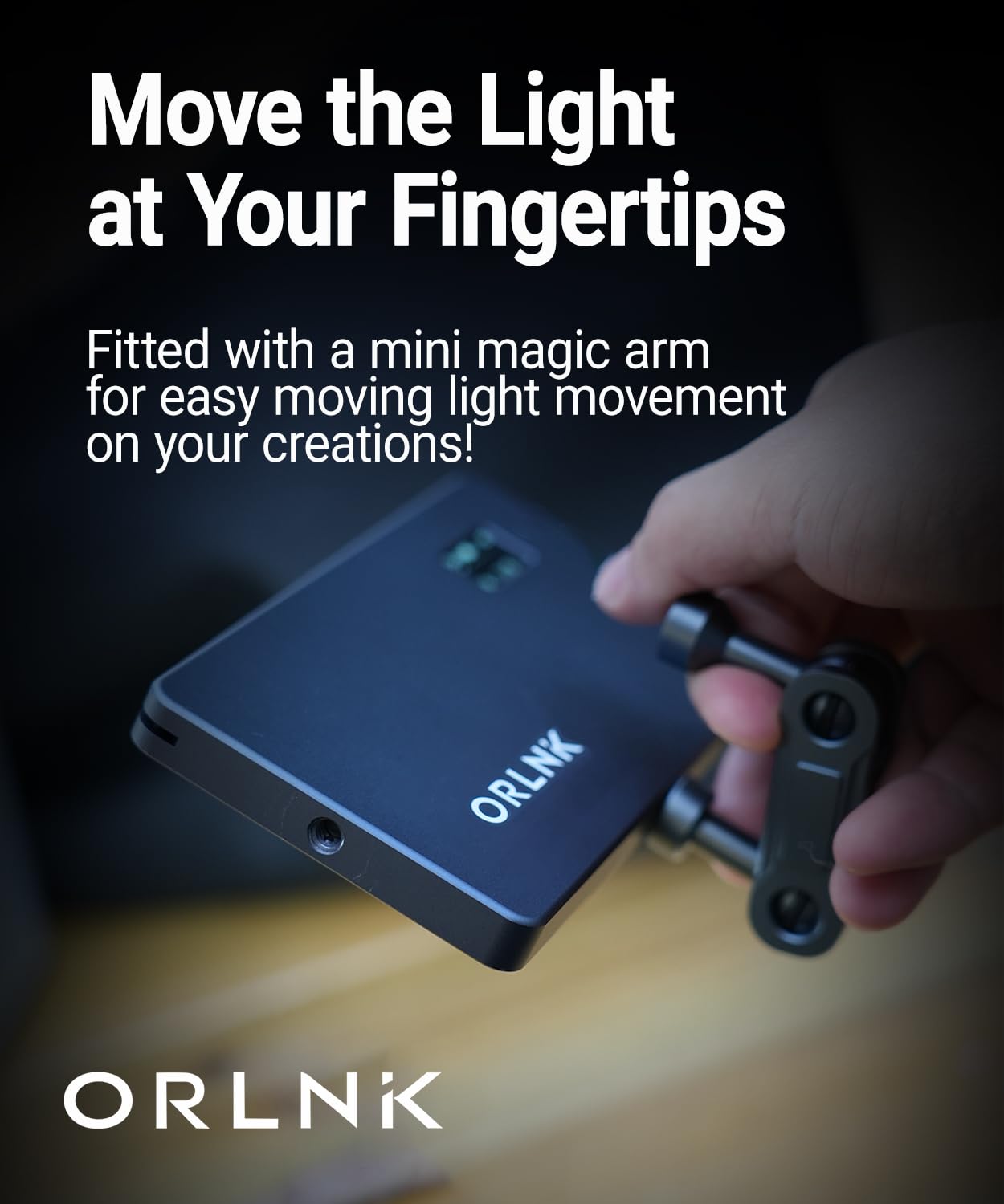 ORLN'K Luce video RGB tascabile, pannello luminoso portatile a LED da 6,5 pollici, 4000 mAh ricaricabile, CRI95+ 2500-9900K, max 10W, corpo in alluminio integrato, illuminazione foto e video (blu