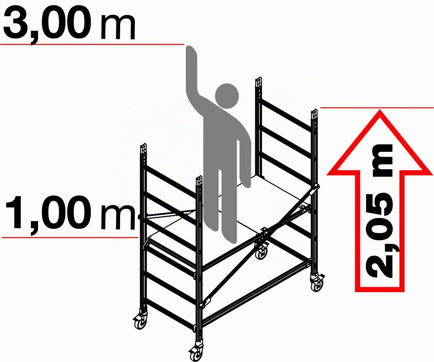 Echafaudage Roulant Prof, 3m Hauteur