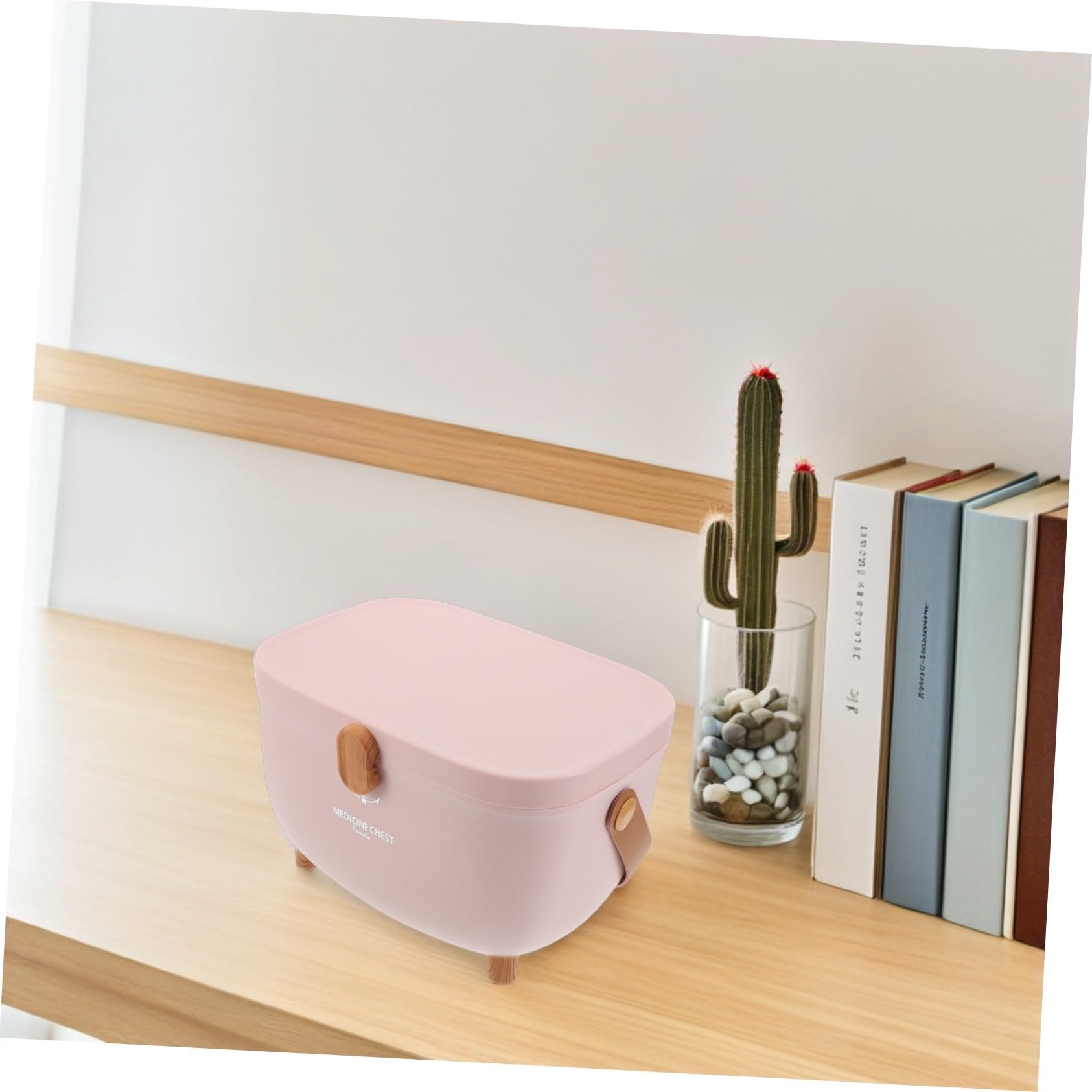 TOYANDONA Caja Organizadora de Medicina con Tapa Doble Capa Portátil con Asa Almacenamiento Seguro para Familiares y Actividades al Aire