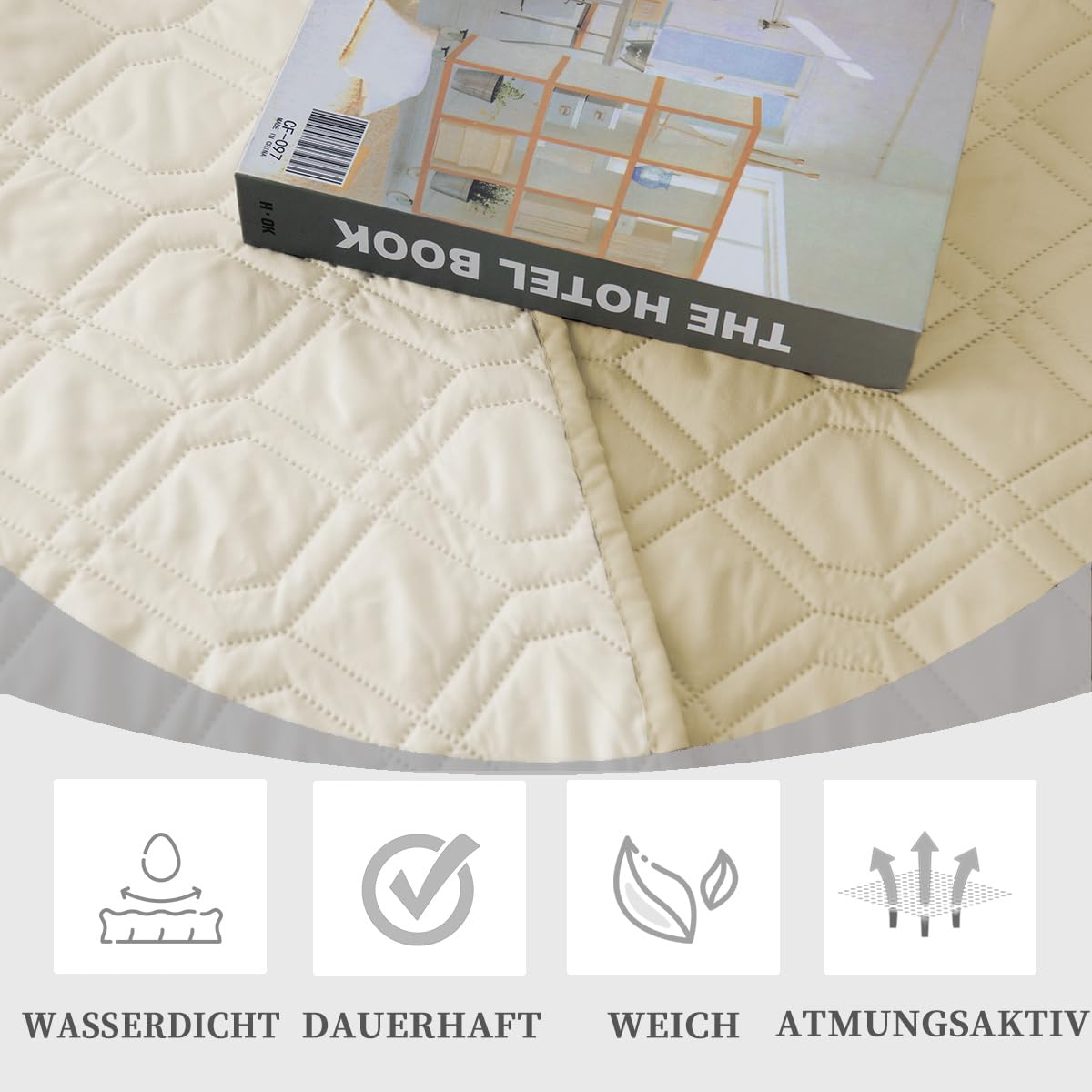 wasserdichte Hundedecke - Robuste Hundematte,203 * 209cm Outdoor hundematte maschinenwaschbar,Wendedecke hundedecke für unterwegs,Hunde & Katzen geeignet beige