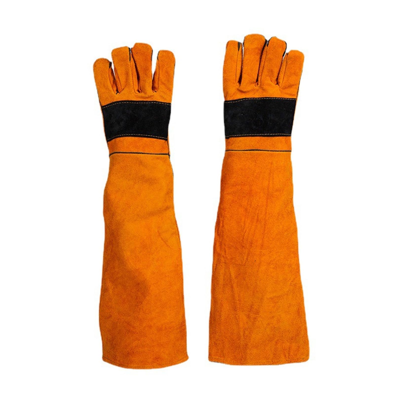 LNHHG Welding Clothes, Leather Forge Welding Gloves, Heat/Fire Resistant Stove Barbecue, Palm Reinforcements(60cm)
