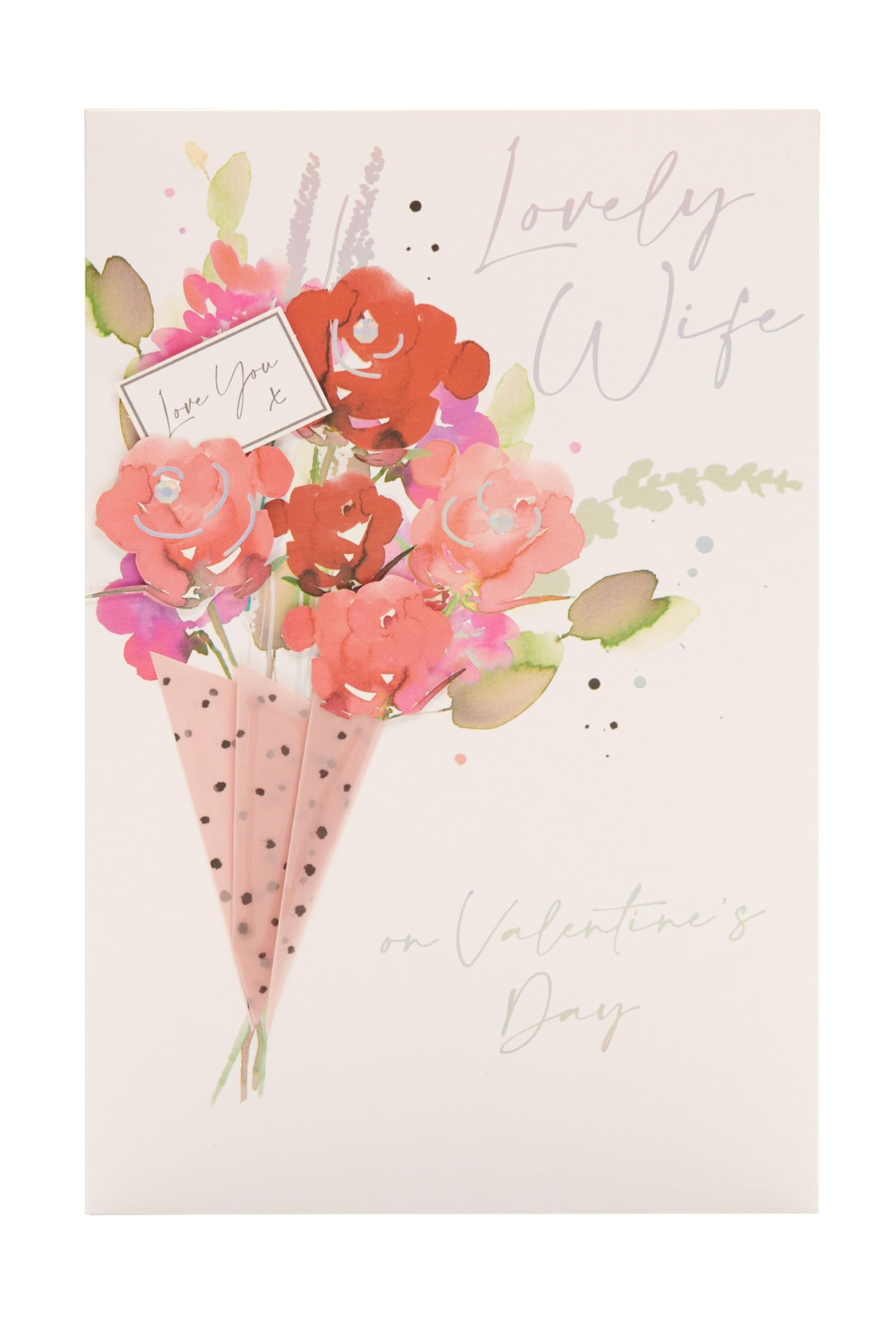 UK Greetings Valentine's Day Card For Wife - Flower Bouquet Design