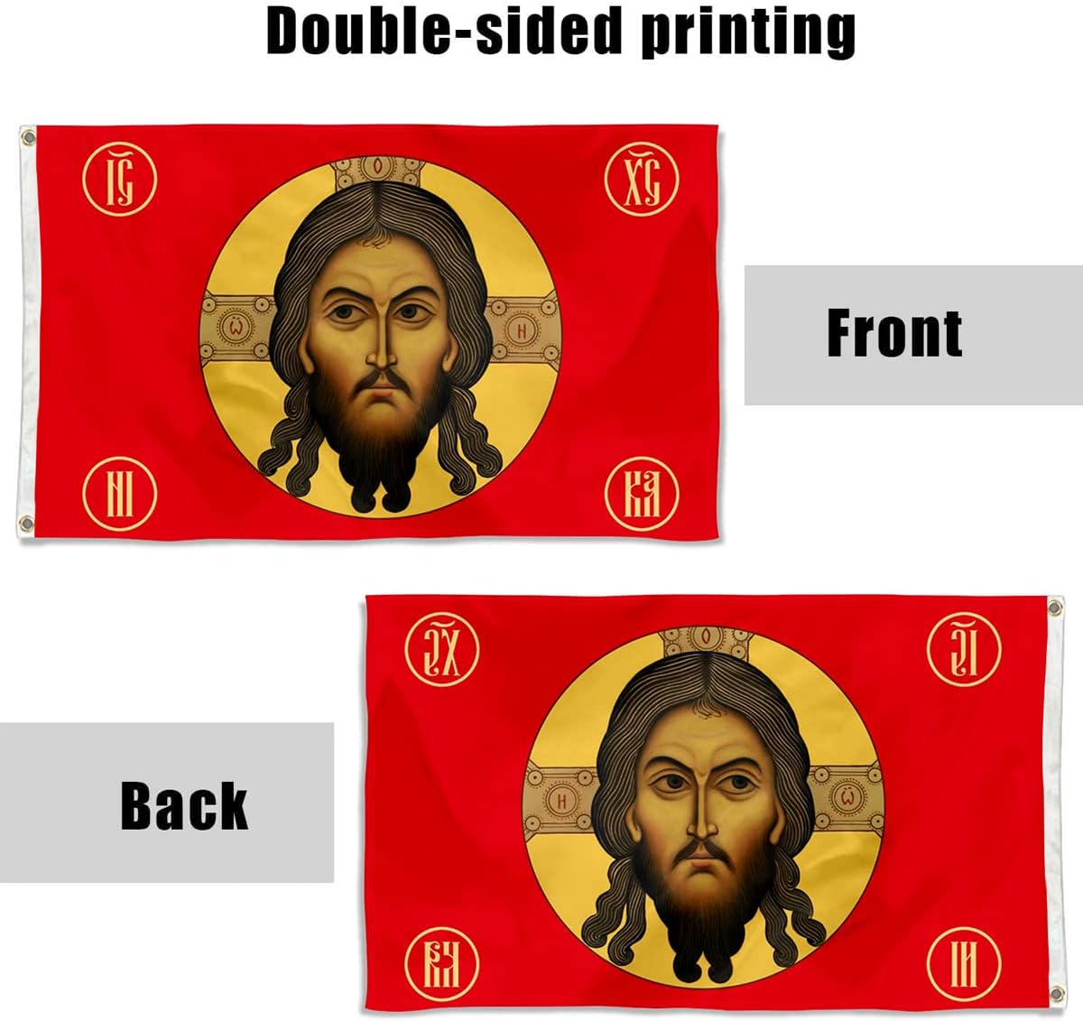 Fyon Jesus Imperial Gonfalon Christ Religion Faith Face Imperial Russian Flag Indoor and Outdoor banner (3x5ft)