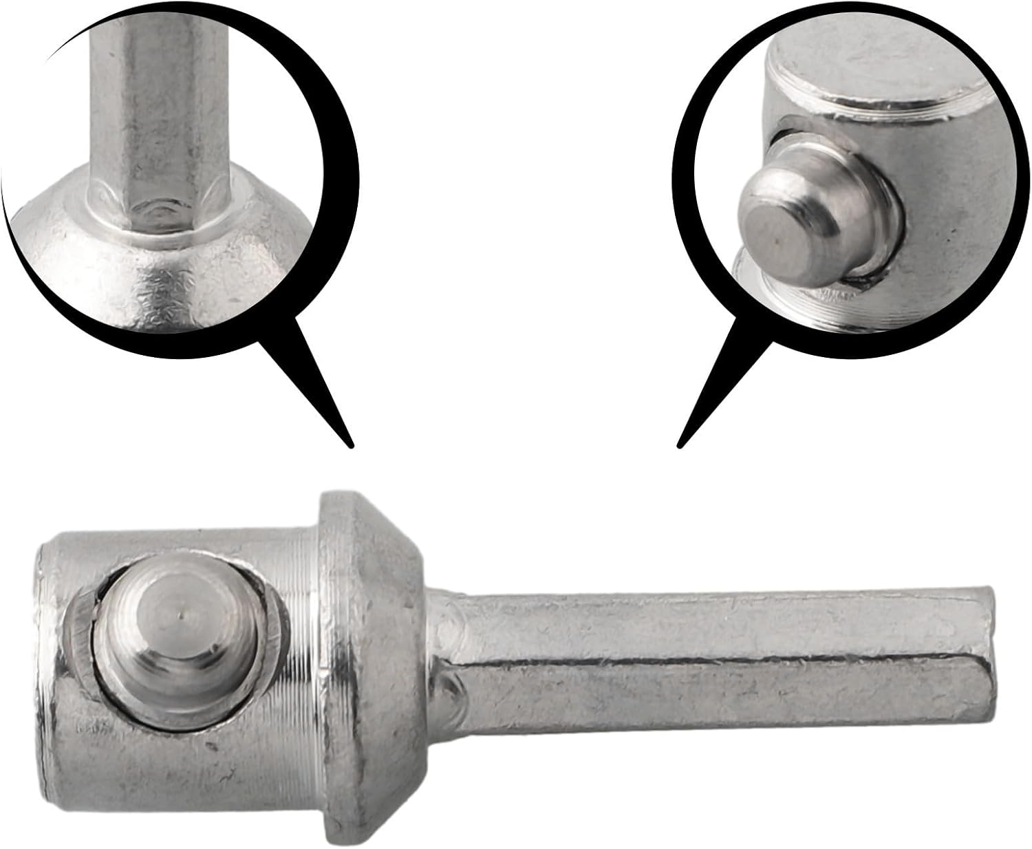 Galvanized Metal Drill Adapter for Chimney Cleaning Brush – Compatible with Electric Drills and Rotary Tools, 3/8" Hex Shank Connector