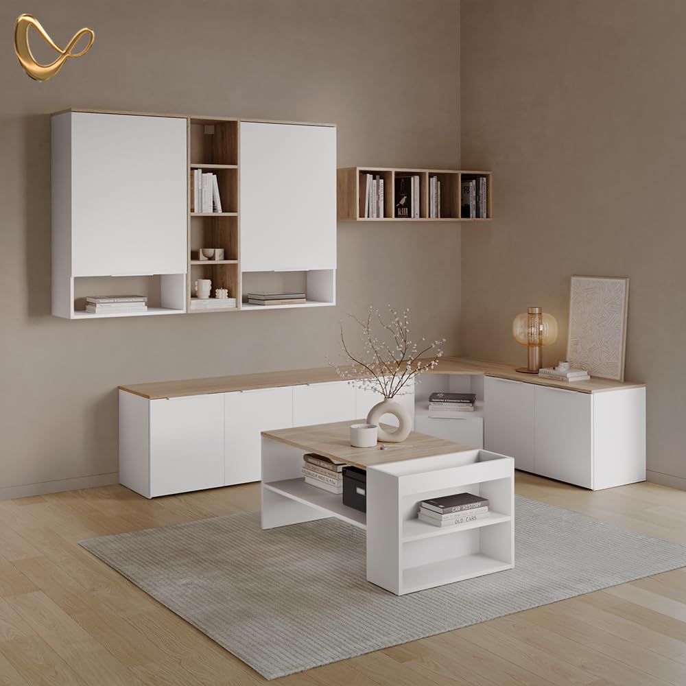 Livinity Parete attrezzata soggiorno Piave, Bianco,