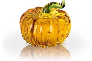 Yellow Glass Crystal Pumpkin Decor