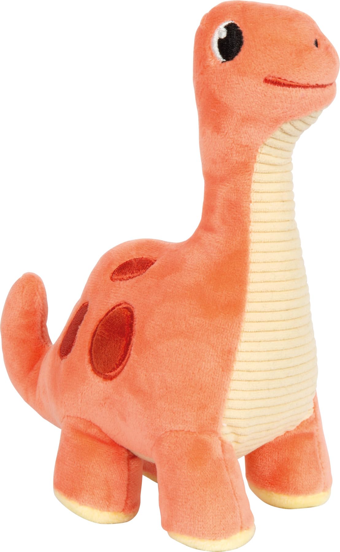 Small Foot Dinosauro Rosso Dino, 19 cm, Tessuto a Coste, Stoffa Come ausilio per la Nanna, Animale di Peluche per Bebè e Bambini Piccoli, 12685, Colore Coloured