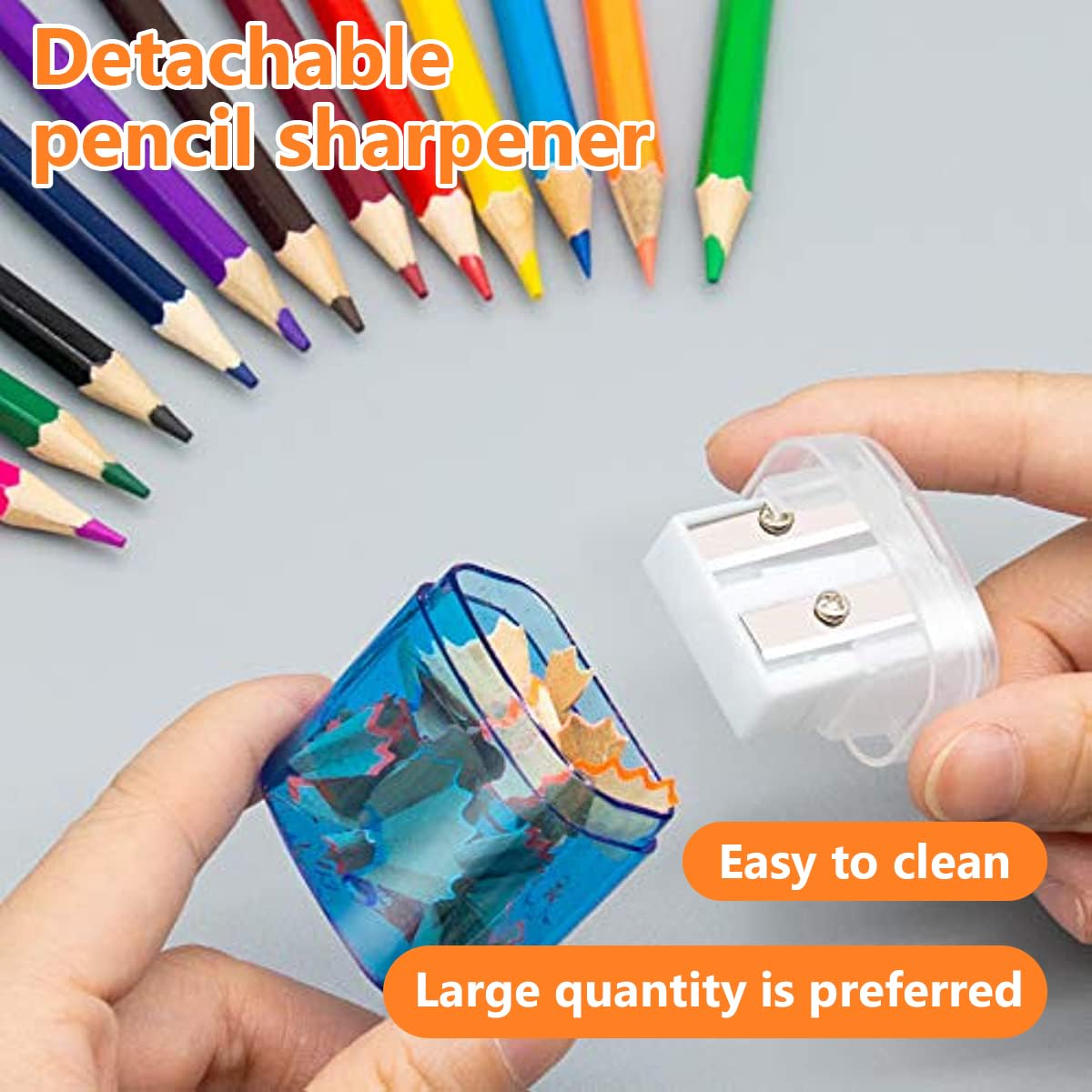 Temperamatite Da 4 Pezzi, Temperamatite Portatile Compatto A Doppio Foro Con Coperchio 4 Colori 84244001