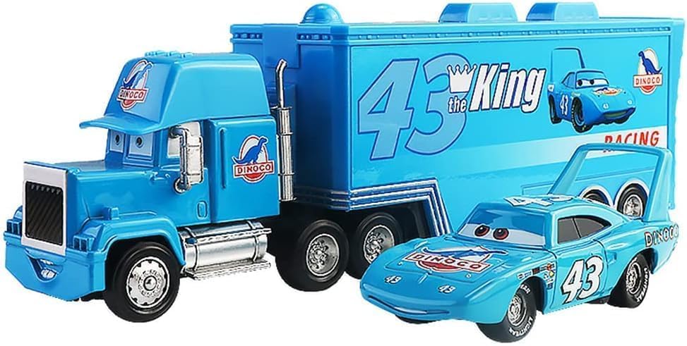 LOHOM Camion et Voiture de Course Enfant, Cars Jouet 2 Pièces Set Véhicules, Figurine, Transporteur, Modèle de Voiture, Cadeaux Parfaits pour Enfant...